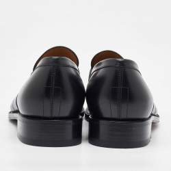 Salvatore Ferragamo Black Leather Slip On Penny Loafers Size 41.5