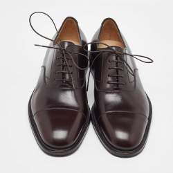 Salvatore Ferragamo Dark Brown Leather Lace Up Oxfords Size 41.5