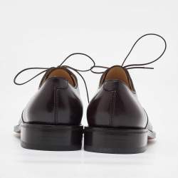 Salvatore Ferragamo Dark Brown Leather Lace Up Oxfords Size 41.5