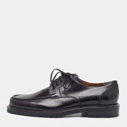 Salvatore Ferragamo Black Leather Lace Up Derby Size 41.5