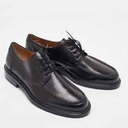 Salvatore Ferragamo Black Leather Lace Up Derby Size 41.5