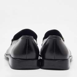 Pre Owned Salvatore Ferragamo Black Leather Slip On Gancini Loafers Size 41.5