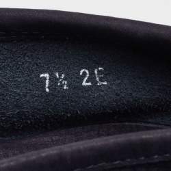 Pre Owned Salvatore Ferragamo Navy Blue Nubuck Leather Gancini Loafers Size 41.5