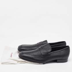 Salvatore Ferragamo Black Leather Slip On Loafers Size 41.5