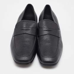 Salvatore Ferragamo Black Leather Slip On Loafers Size 41.5