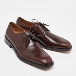 Salvatore Ferragamo Brown Leather Lace Up Derby Size 41.5