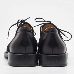 Salvatore Ferragamo Black Suede and Leather Lace Up Derby Size 41.5