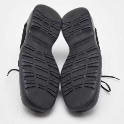 Salvatore Ferragamo Black Suede and Leather Lace Up Derby Size 41.5