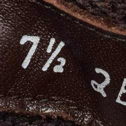 Salvatore Ferragamo Brown Suede Low Top Sneakers Size 41.5