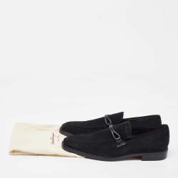 Salvatore Ferragamo Black Suede Slip On Penny Loafers Size 41.5