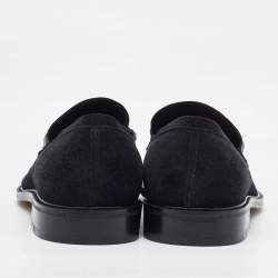 Salvatore Ferragamo Black Suede Slip On Penny Loafers Size 41.5