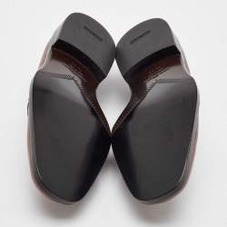 Salvatore Ferragamo Brown Leather Gancini Slip On Penny Loafers Size 41.5