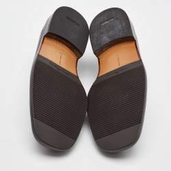 Pre Owned Salvatore Ferragamo Brown Leather Gancini Slip On Loafers Size 41.5