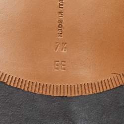 Pre Owned Salvatore Ferragamo Brown Leather Gancini Slip On Loafers Size 41.5