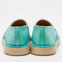 Salvatore Ferragamo Turquoise Lizard Lampedusa Espadrilles Size 44.5