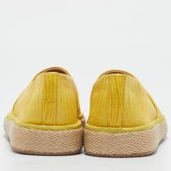 Salvatore Ferragamo Yellow Lizard Lampedusa Espadrilles Size 42