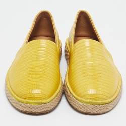 Salvatore Ferragamo Yellow Lizard Lampedusa Espadrilles Size 42