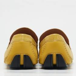 Salvatore Ferragamo Yellow Lizard Leather Sardegna Loafers Size 41.5