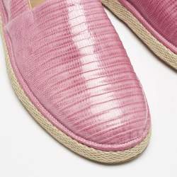 Salvatore Ferragamo Pink Lizard Lampedusa Espadrilles Size 44