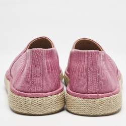 Salvatore Ferragamo Pink Lizard Lampedusa Espadrilles Size 44