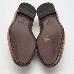 Salvatore Ferragamo Camel Brown Leather Gancini Penny Loafers Size 44