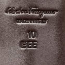 Salvatore Ferragamo Camel Brown Leather Gancini Penny Loafers Size 44