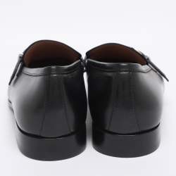 Pre Owned Salvatore Ferragamo Black Leather Loafers Size 42