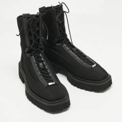 مملوكة مسبقًا حذاء بوت قتالي سالفاتوري فيراغامو أتلانتي قماش مطاطي أسود مقاس 42