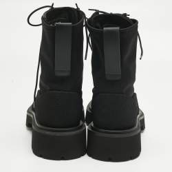 مملوكة مسبقًا حذاء بوت قتالي سالفاتوري فيراغامو أتلانتي قماش مطاطي أسود مقاس 42