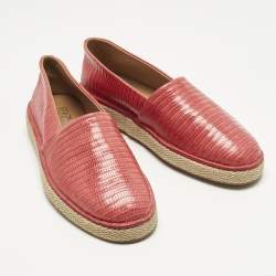 Pre Owned Salvatore Ferragamo Red Lizard Lampedusa Espadrilles Size 42