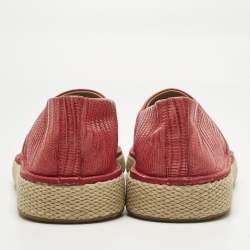Pre Owned Salvatore Ferragamo Red Lizard Lampedusa Espadrilles Size 42