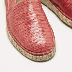 Pre Owned Salvatore Ferragamo Red Lizard Lampedusa Espadrilles Size 42