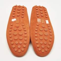 Pre Owned حذاء لوفرز سالفاتوري فيراغامو غرينوبل شامواه برتقالي مقاس 42.5