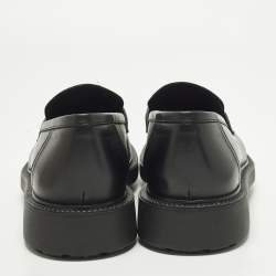 مملوكة مسبقًا Salvatore Ferragamo Double Gancio Size 43.5 Black Leather Loafers