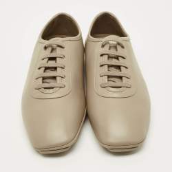 Pre Owned Salvatore Ferragamo Size 44 Green Leather Lace Up Sneakers