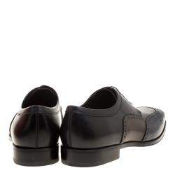 Pre Owned حذاء أكسفورد سالفاتوري فيراغامو بروغي جلد ثلاثي اللون مقاس 43.5