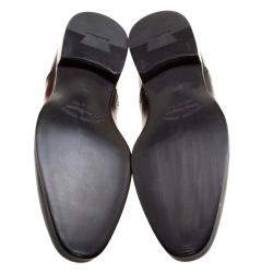 Pre Owned حذاء أكسفورد سالفاتوري فيراغامو بروغي جلد ثلاثي اللون مقاس 43.5