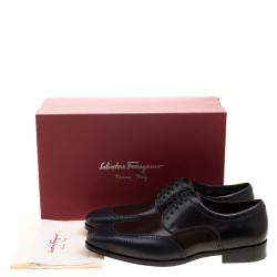 Pre Owned حذاء أكسفورد سالفاتوري فيراغامو بروغي جلد ثلاثي اللون مقاس 43.5