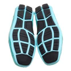 Pre Owned حذاء لوفرز سالفاتوري فيراغامو سارديغنا جلد سحالي أخضر أكوا مقاس 43