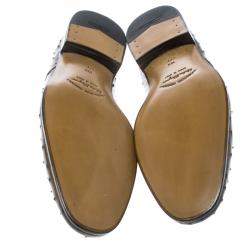 مملوكة مسبقًا Salvatore Ferragamo Light Brown Ostrich Leather Gris Oxfords Size 42.5