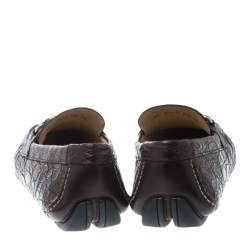 Pre Owned Salvatore Ferragamo Brown Crocodile Leather Parigi Bit Loafers Size 44