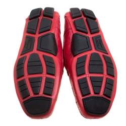 Pre Owned حذاء لوفرز سالفاتوري فيراغامو سارديغنا جلد برتقالي محمر مقاس 41.5