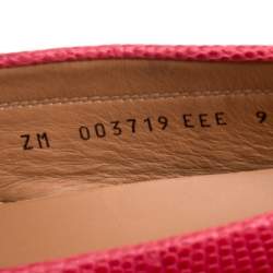 Pre Owned حذاء لوفرز سالفاتوري فيراغامو سارديغنا جلد برتقالي محمر مقاس 41.5