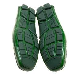 Pre Owned Salvatore Ferragamo Green Patent Leather Parigi Gancini Driver Loafers Size 42