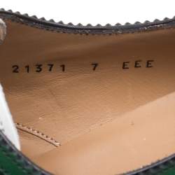 Pre Owned Salvatore Ferragamo Tricolor Brogue Leather Lawson Wingtip Derby Size 41