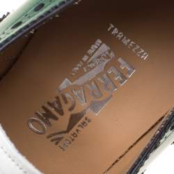 Pre Owned Salvatore Ferragamo Tricolor Brogue Leather Lawson Wingtip Derby Size 41