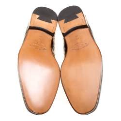 Pre Owned Salvatore Ferragamo Mocca Crocodile Leather Pablo Penny Loafers Size 42.5