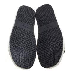 Salvatore Ferragamo Grey Ostrich Leather Lutfi Platform Slides Size 41