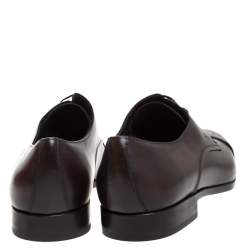 Pre Owned Salvatore Ferragamo Brown Brogue Leather Cairo Derby Size 44