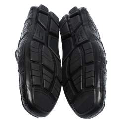 Pre Owned Salvatore Ferragamo Black Croc Leather Parigi Loafers Size 44.5